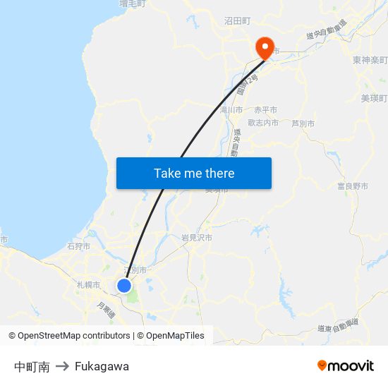 中町南 to Fukagawa map