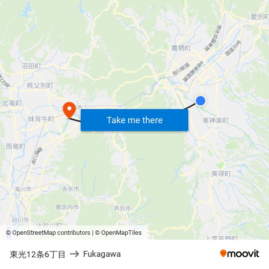 東光12条6丁目 to Fukagawa map