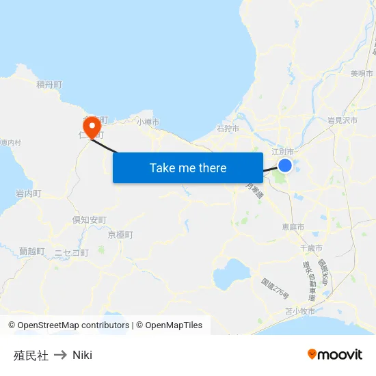 Shokumin-sha to Niki map