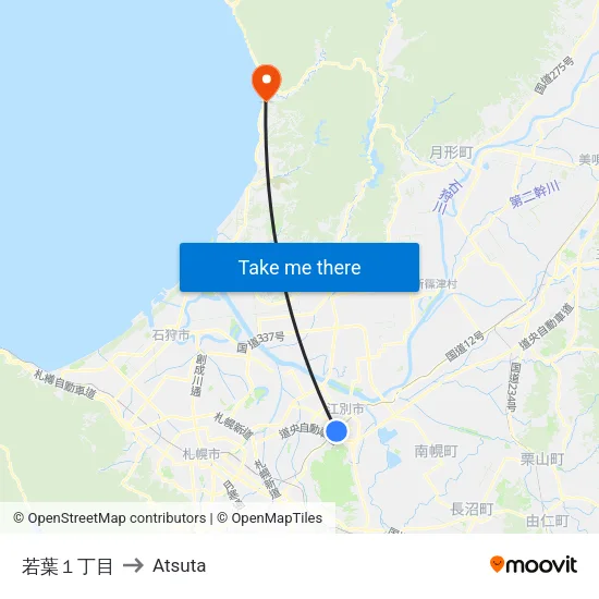 Wakaba 1-chome to Atsuta map