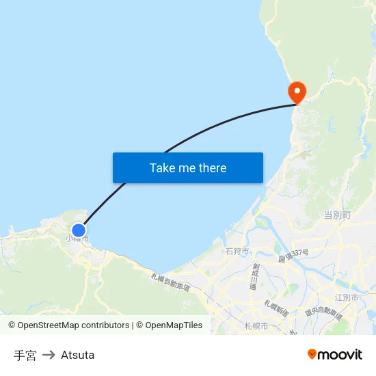 Temiya to Atsuta map