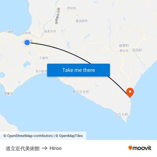 道立近代美術館 to Hiroo map