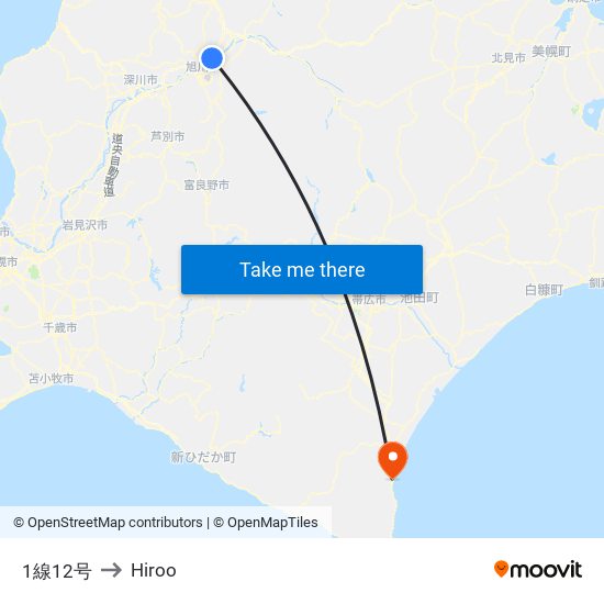 1線12号 to Hiroo map