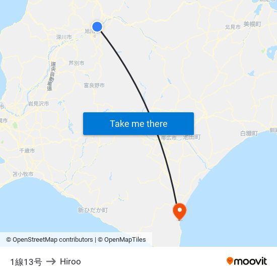 1線13号 to Hiroo map