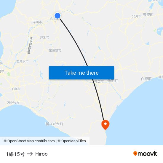 1線15号 to Hiroo map