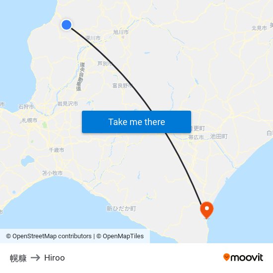 幌糠 to Hiroo map
