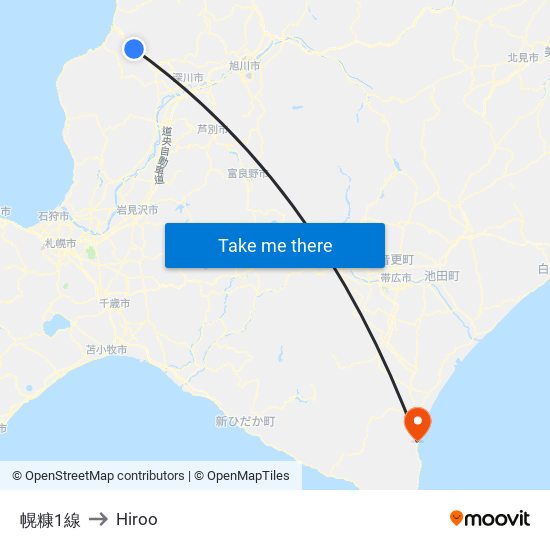 幌糠1線 to Hiroo map