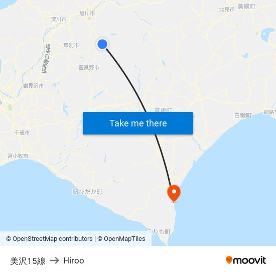美沢15線 to Hiroo map