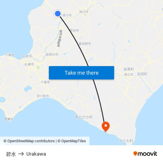 碧水 to Urakawa map