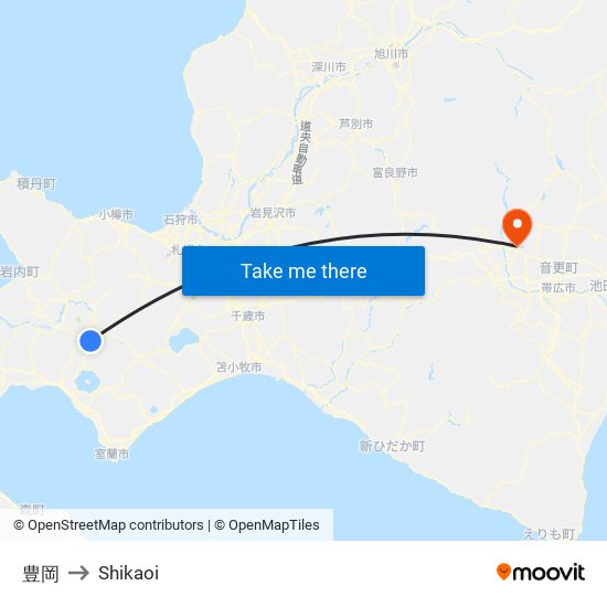豊岡 to Shikaoi map