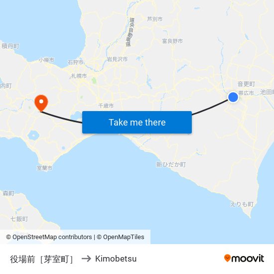 役場前［芽室町］ to Kimobetsu map