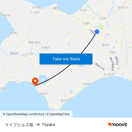 ライブヒルズ南 to Tōyako map