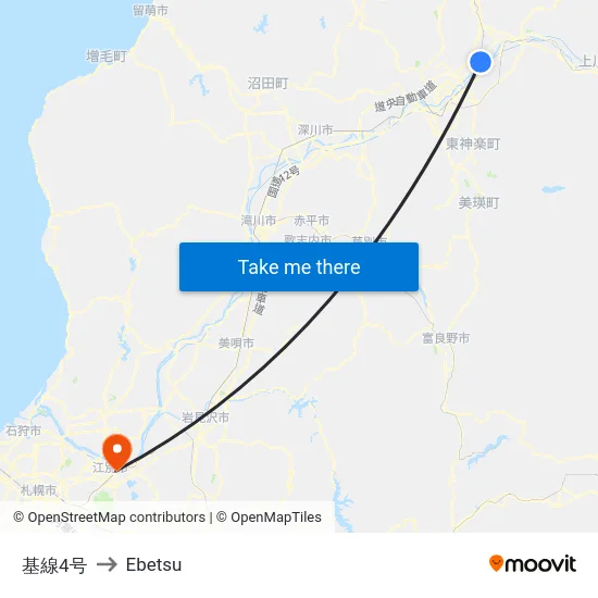 基線4号 to Ebetsu map