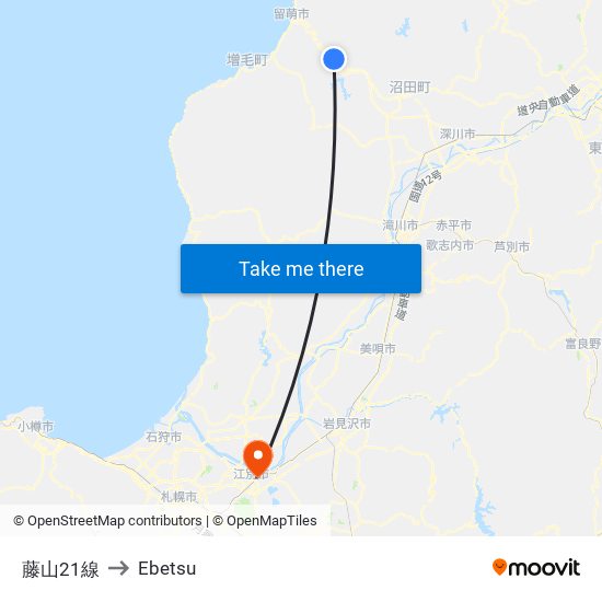 藤山21線 to Ebetsu map