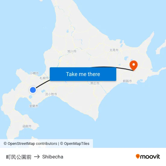 Town Park Front to Shibecha map