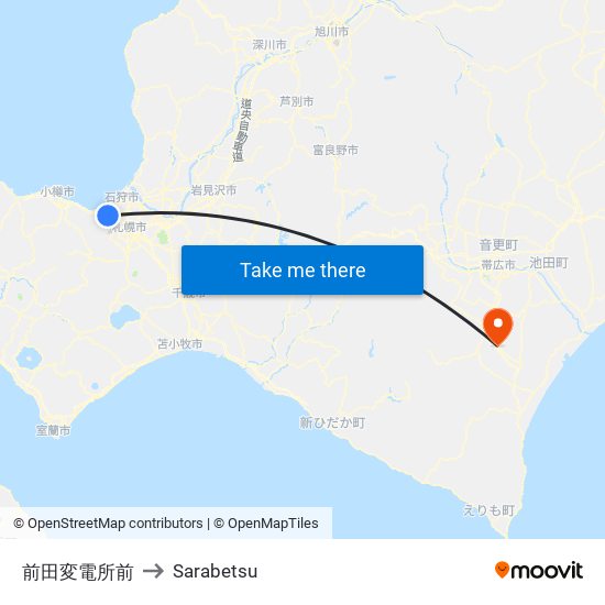 前田変電所前 to Sarabetsu map