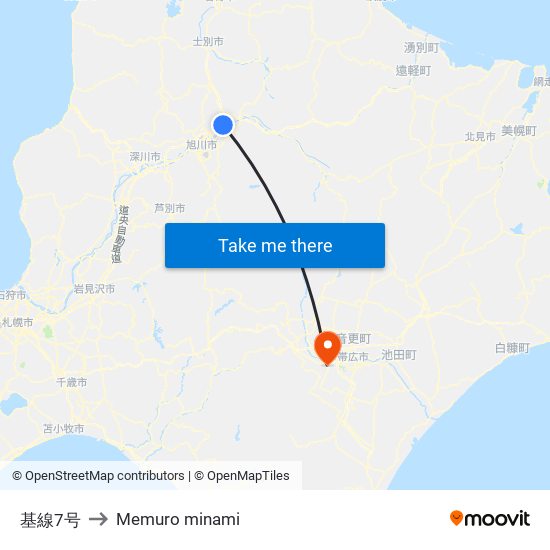 基線7号 to Memuro minami map