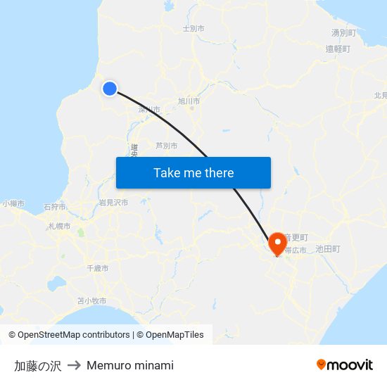 加藤の沢 to Memuro minami map