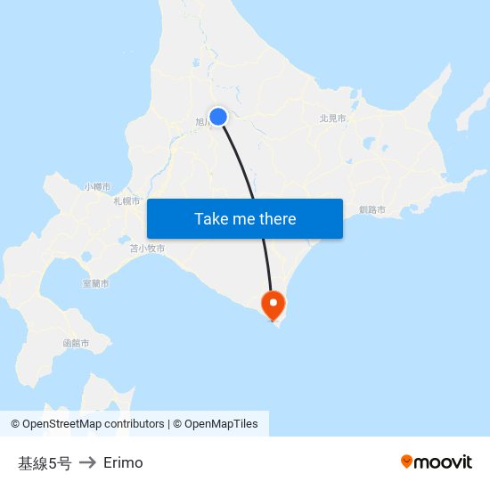 基線5号 to Erimo map