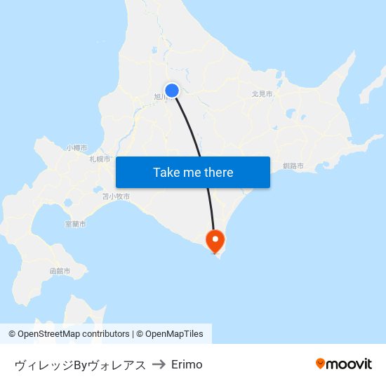 ヴィレッジByヴォレアス to Erimo map