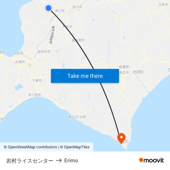 岩村ライスセンター to Erimo map