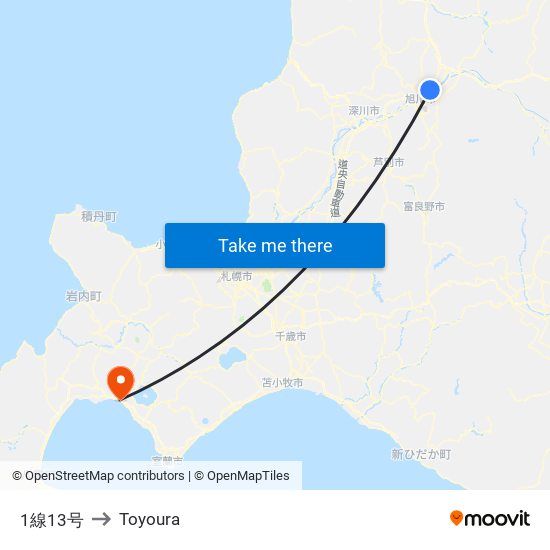 1線13号 to Toyoura map