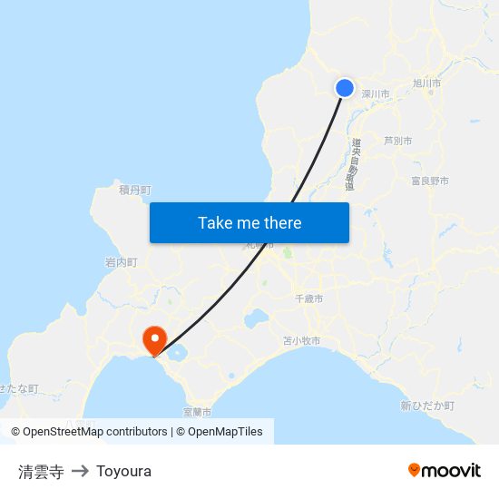 清雲寺 to Toyoura map