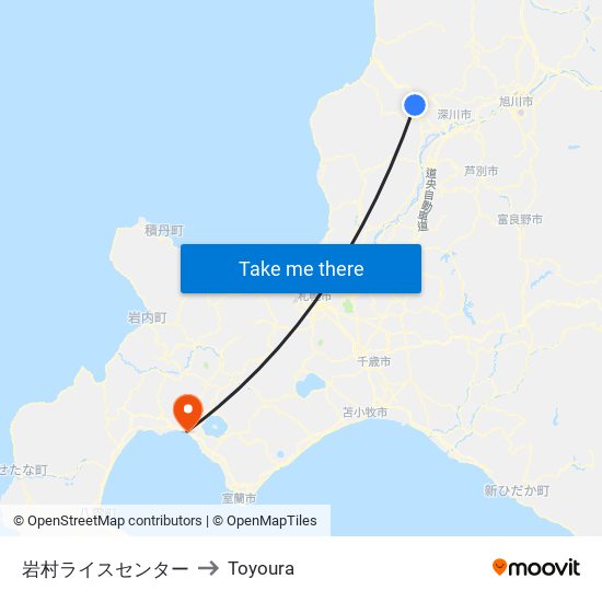 岩村ライスセンター to Toyoura map