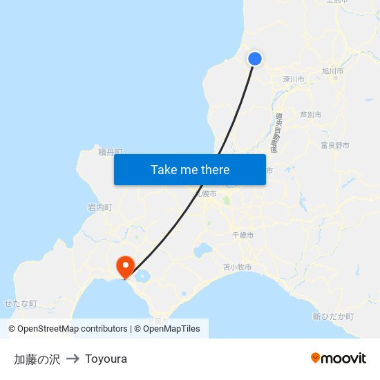 加藤の沢 to Toyoura map