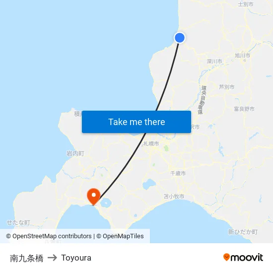 南九条橋 to Toyoura map