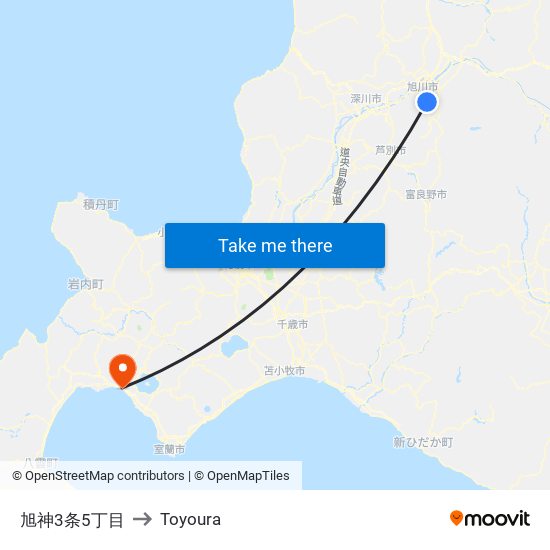 旭神3条5丁目 to Toyoura map