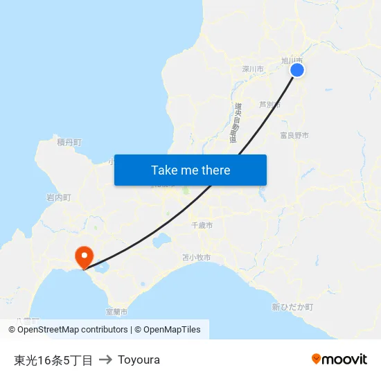 Toko 16-jo 5-chome to Toyoura map