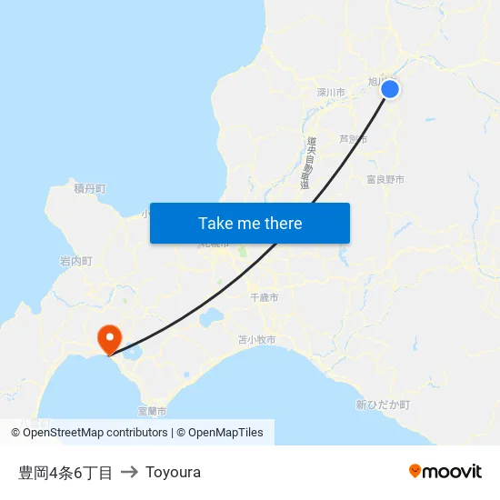 Toyooka 4-jo 6-chome to Toyoura map