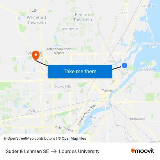 Suder & Lehman SE to Lourdes University map