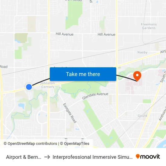 Airport & Bernath NE to Interprofessional Immersive Simulation Center map