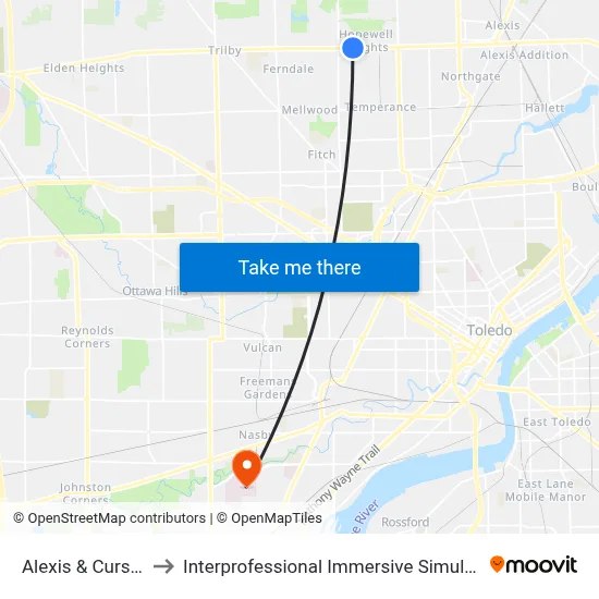 Alexis & Curson NE to Interprofessional Immersive Simulation Center map