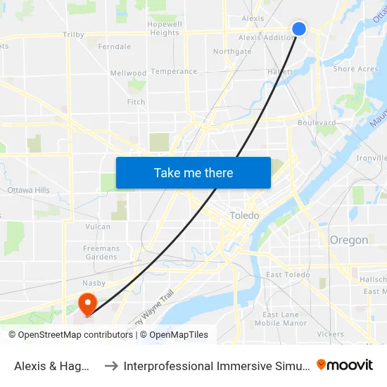 Alexis & Hagman SW to Interprofessional Immersive Simulation Center map
