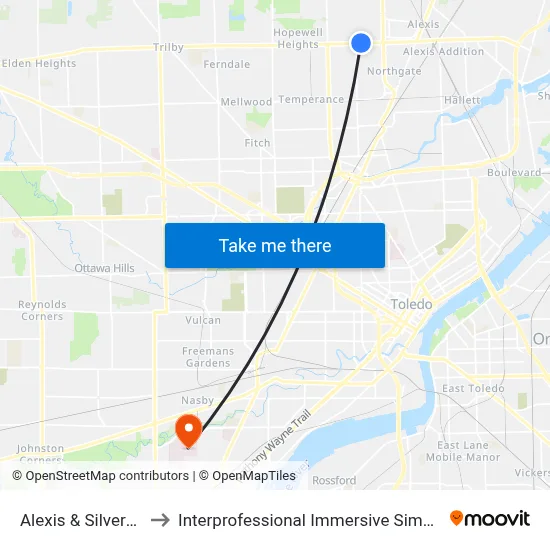 Alexis & Silverside NE to Interprofessional Immersive Simulation Center map