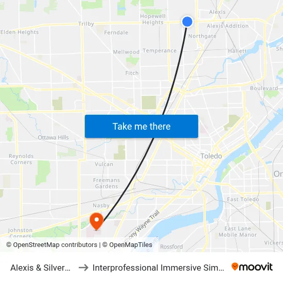 Alexis & Silverside SW to Interprofessional Immersive Simulation Center map