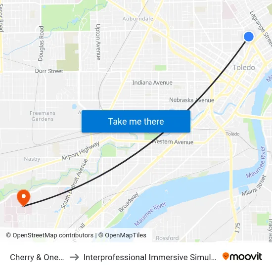Cherry & Oneida SE to Interprofessional Immersive Simulation Center map