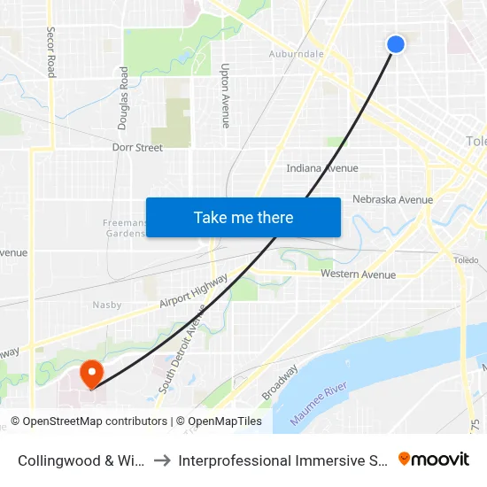 Collingwood & Winthrop NW to Interprofessional Immersive Simulation Center map
