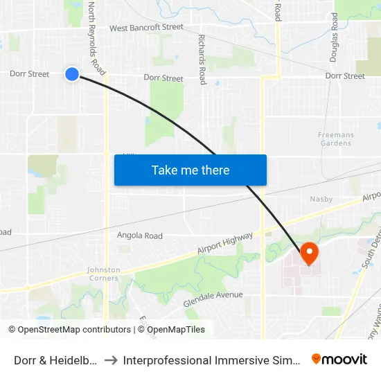 Dorr & Heidelberg SW to Interprofessional Immersive Simulation Center map