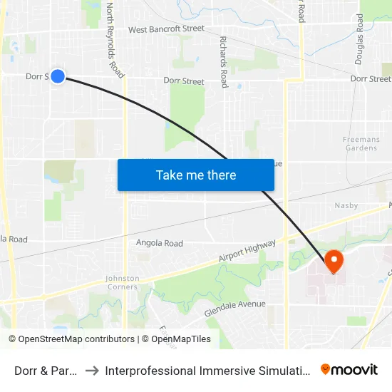 Dorr & Park SE to Interprofessional Immersive Simulation Center map