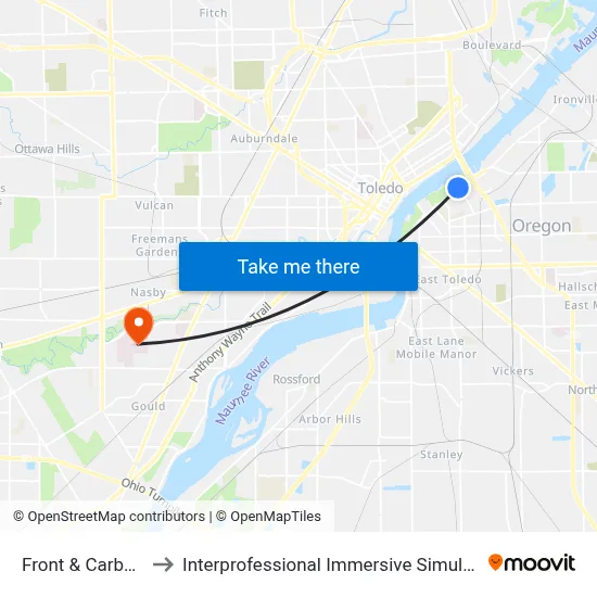 Front & Carbon NW to Interprofessional Immersive Simulation Center map