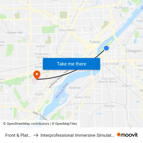 Front & Platt SW to Interprofessional Immersive Simulation Center map