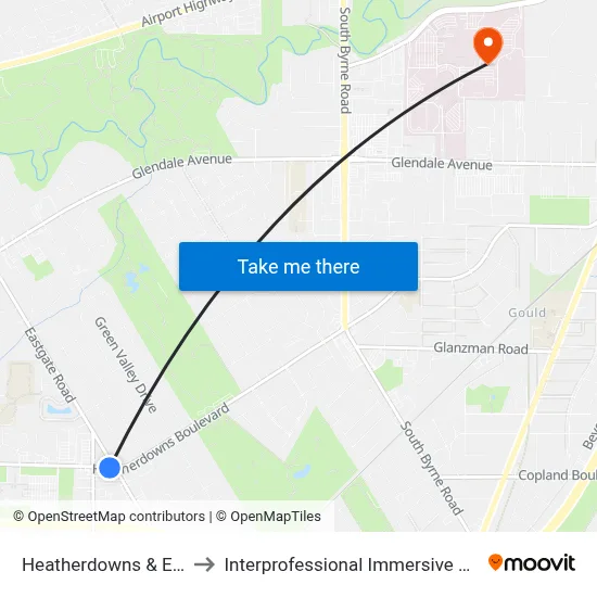 Heatherdowns & Eastgate SW to Interprofessional Immersive Simulation Center map