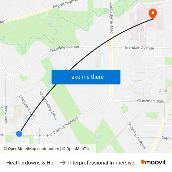 Heatherdowns & Heather Gate NE to Interprofessional Immersive Simulation Center map
