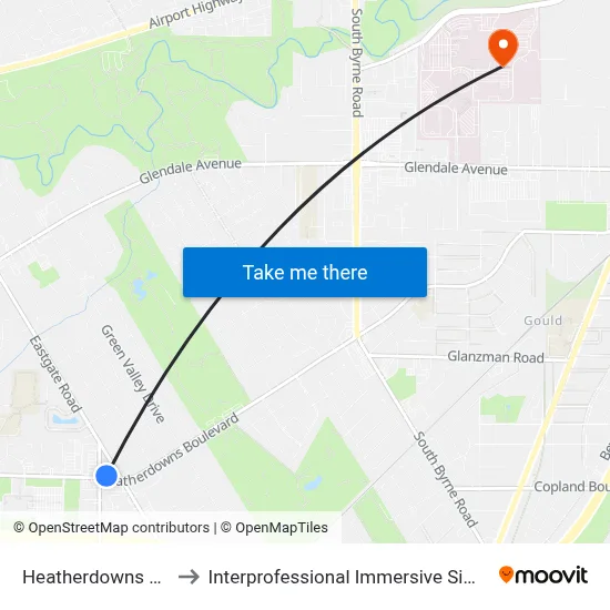 Heatherdowns & Key NE to Interprofessional Immersive Simulation Center map
