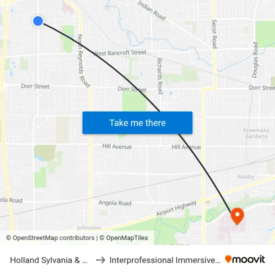 Holland Sylvania & Pembridge NW to Interprofessional Immersive Simulation Center map