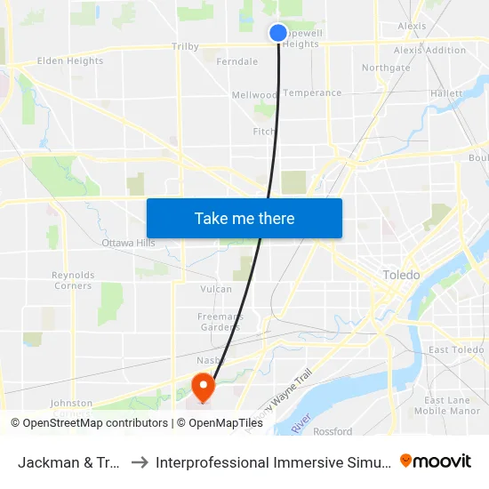 Jackman & Travis SE to Interprofessional Immersive Simulation Center map